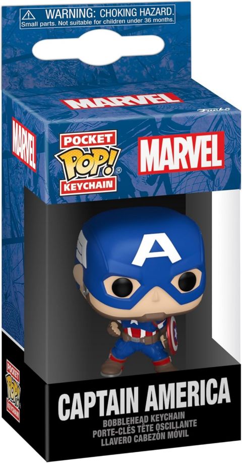 Key Chain: Marvel New Classics - Captain America Pocket Pop Figure