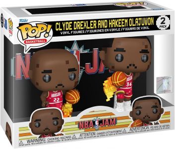 NBA Jam: Clyde Drexler and Hakeem Olajuwon 8-Bit Pop Figures (2-Pack)